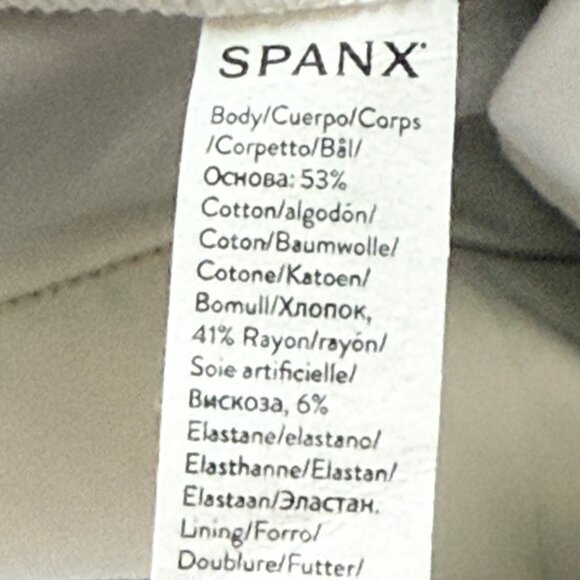 Spanx Women's Pull-on Stretch Boot Cut Back Mid Rise White Cropped Pants Size L - Picture 6 of 10